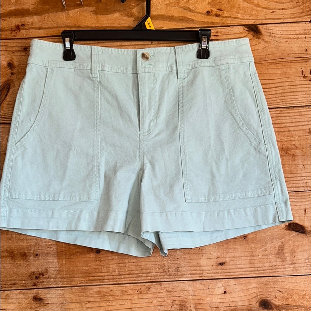 A New Day Green Bermuda Shorts Lightweight Cotton Blend